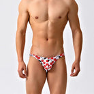 Red Pattern Thin Speedo Desmiit