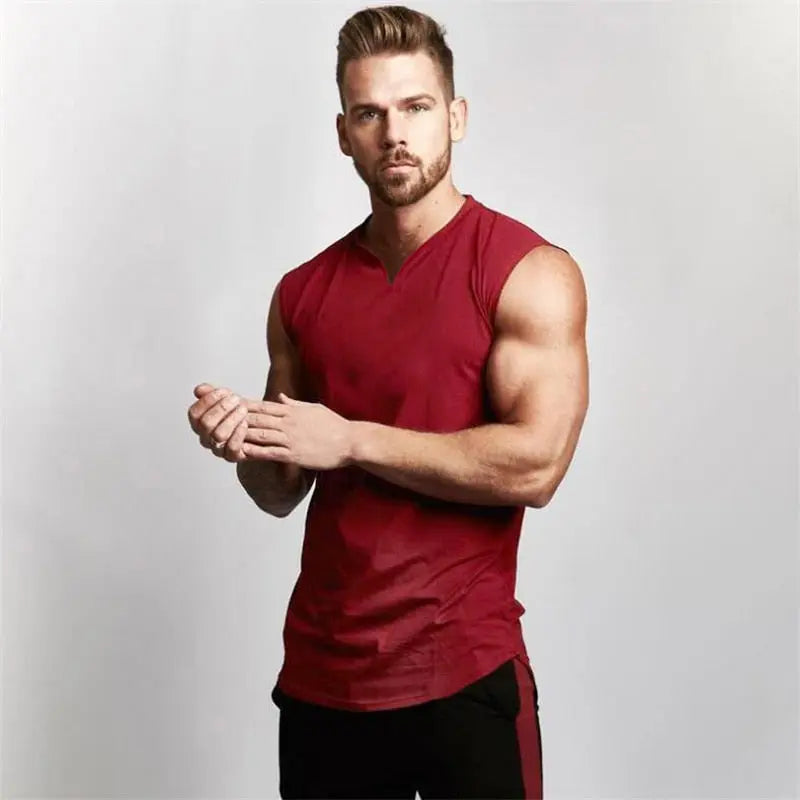 V Neck Fitness Shirt Muscleguys