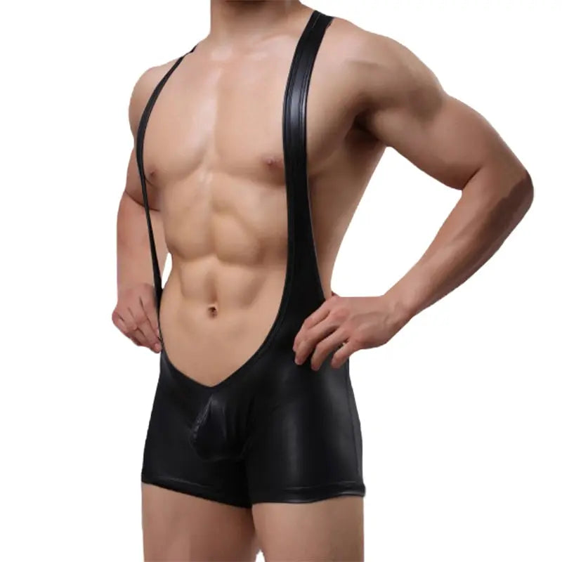 Wrestling Open Chest Faux Singlet Clever-Menmode