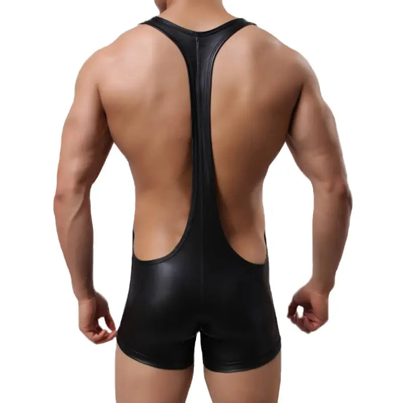 Wrestling Open Chest Faux Singlet Clever-Menmode