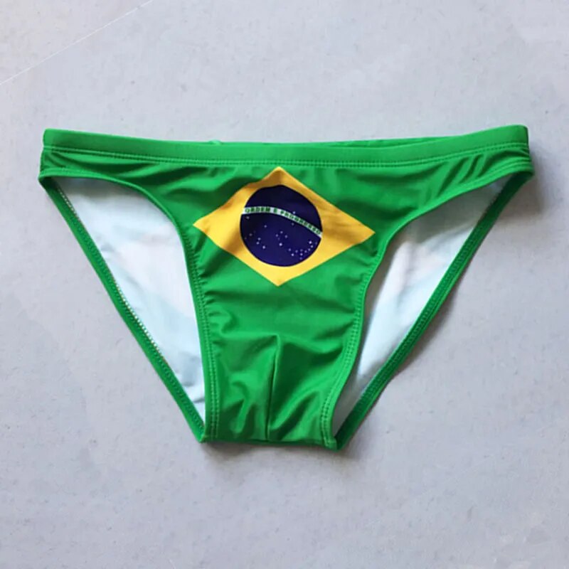 Brazil Flag Low Cut Swim Brief – The Locker Room Jock
